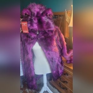 New wit tag Spirithoods Purple Panther Classic Faux Fur Coat